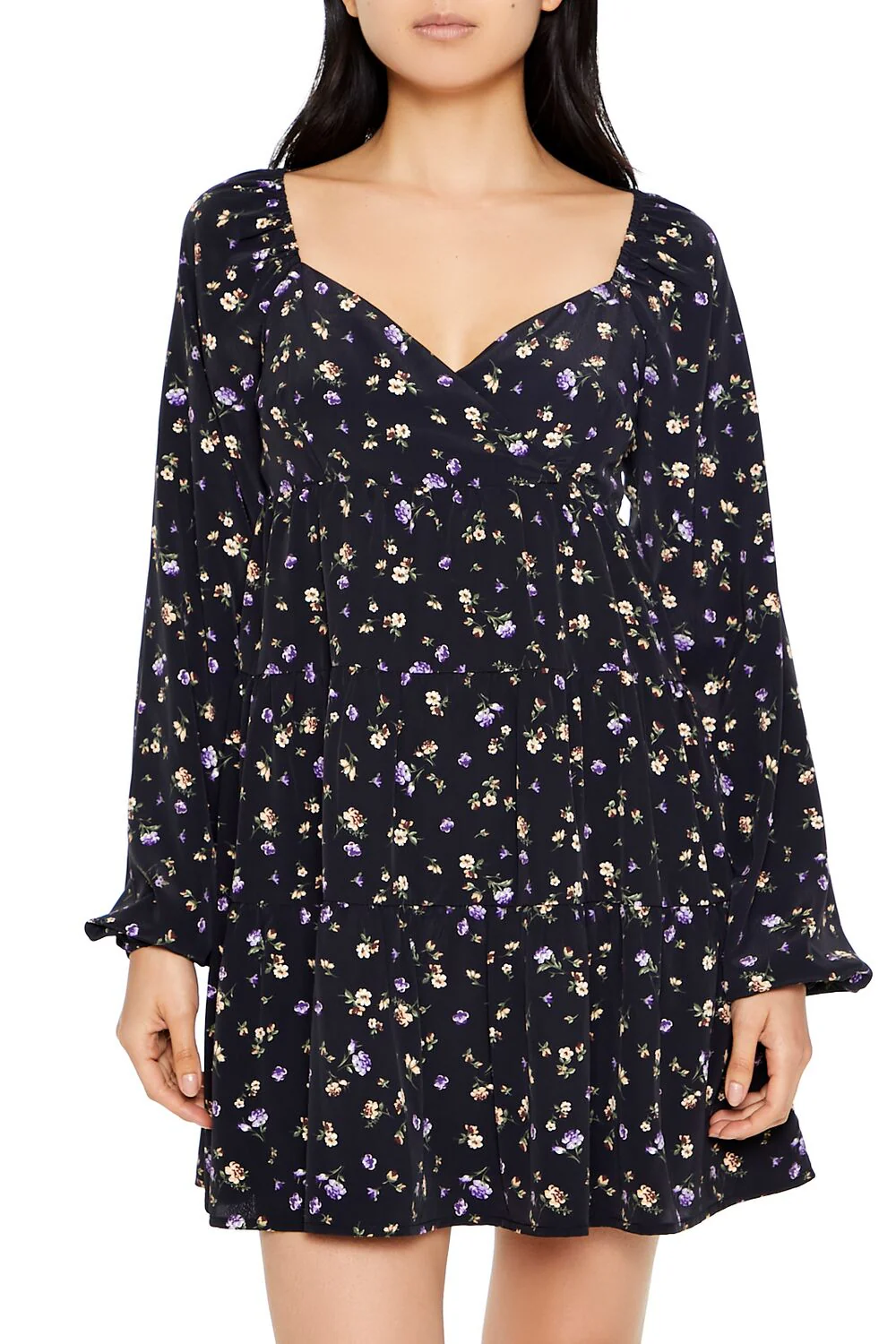Ditsy Floral Babydoll Mini Dress - Image 2