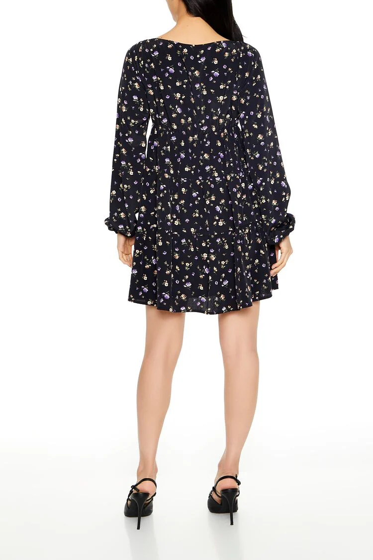Ditsy Floral Babydoll Mini Dress - Image 4