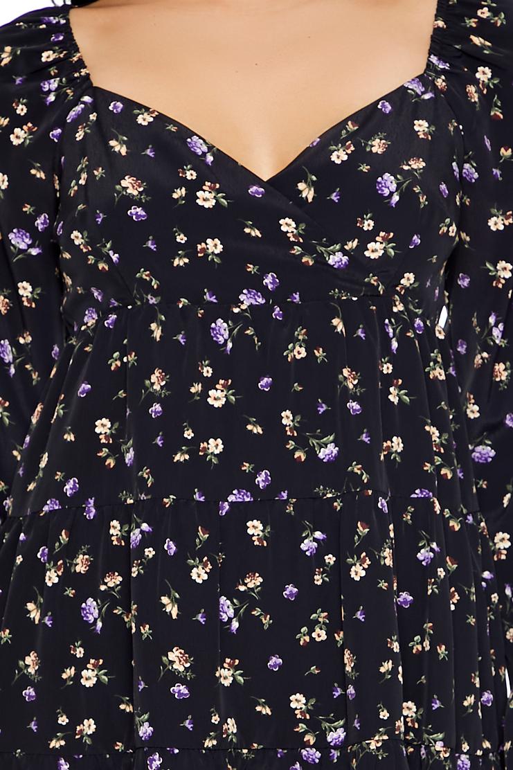 Ditsy Floral Babydoll Mini Dress - Image 5