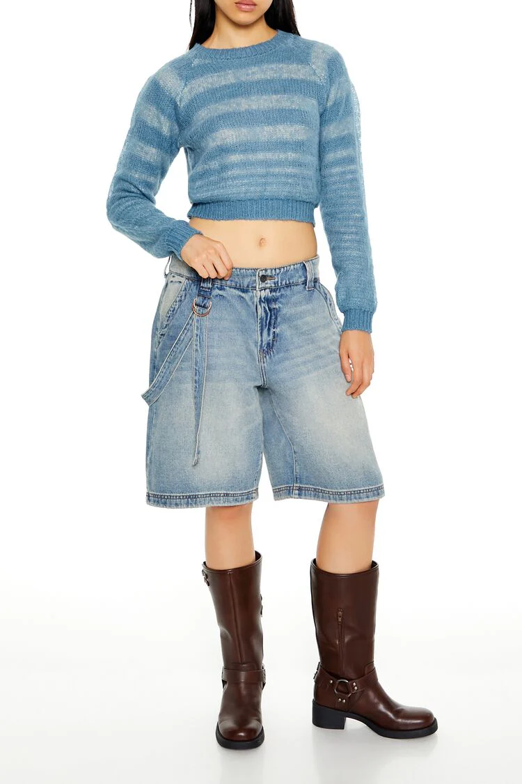 Striped Cropped Sweater - Image 2
