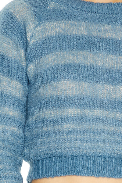 Striped Cropped Sweater - Image 3