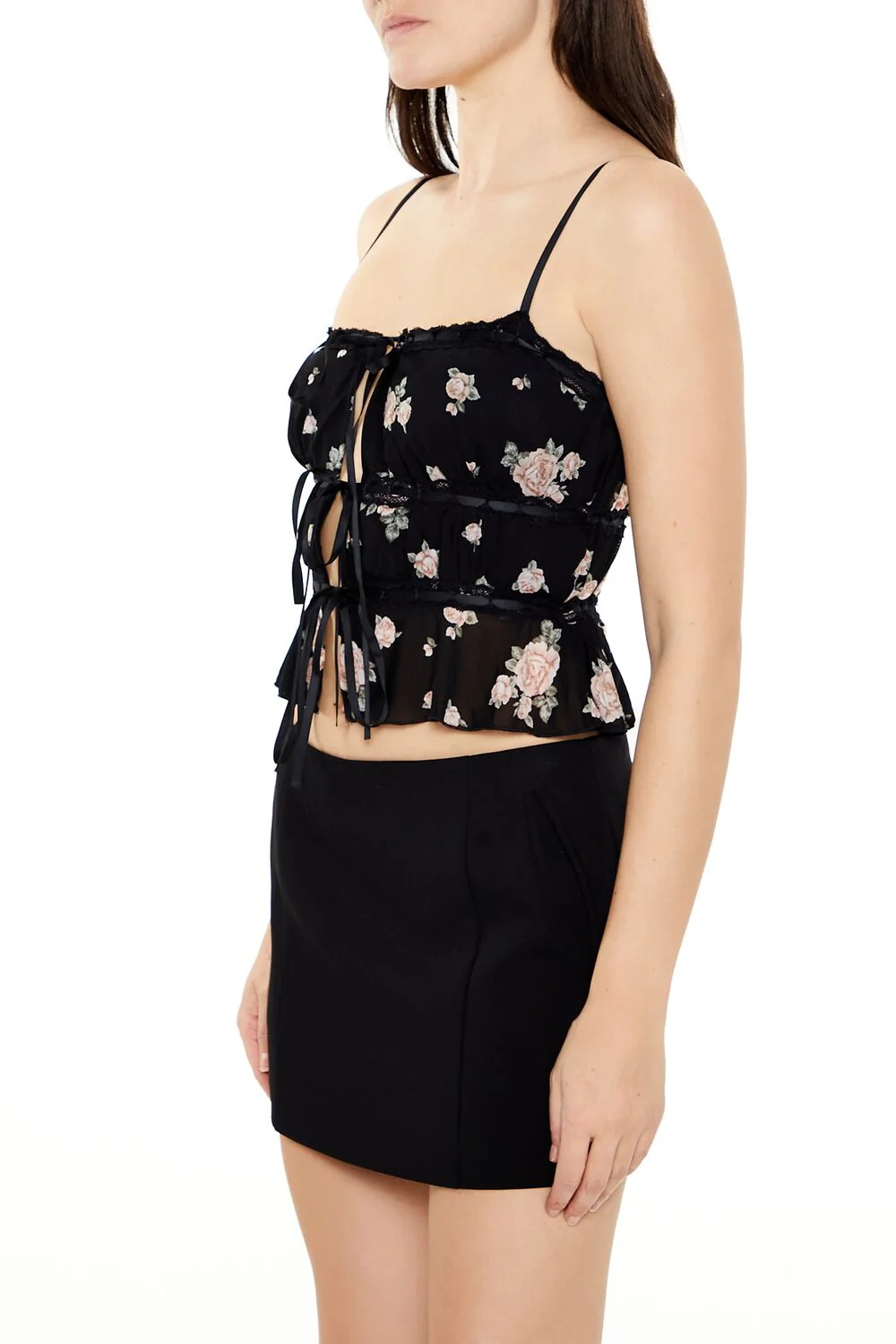 Rose Print Cropped Cami - Image 4