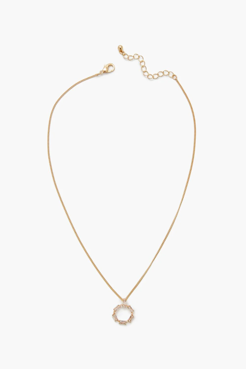 Faux Gem Hoop Charm Necklace - Image 2