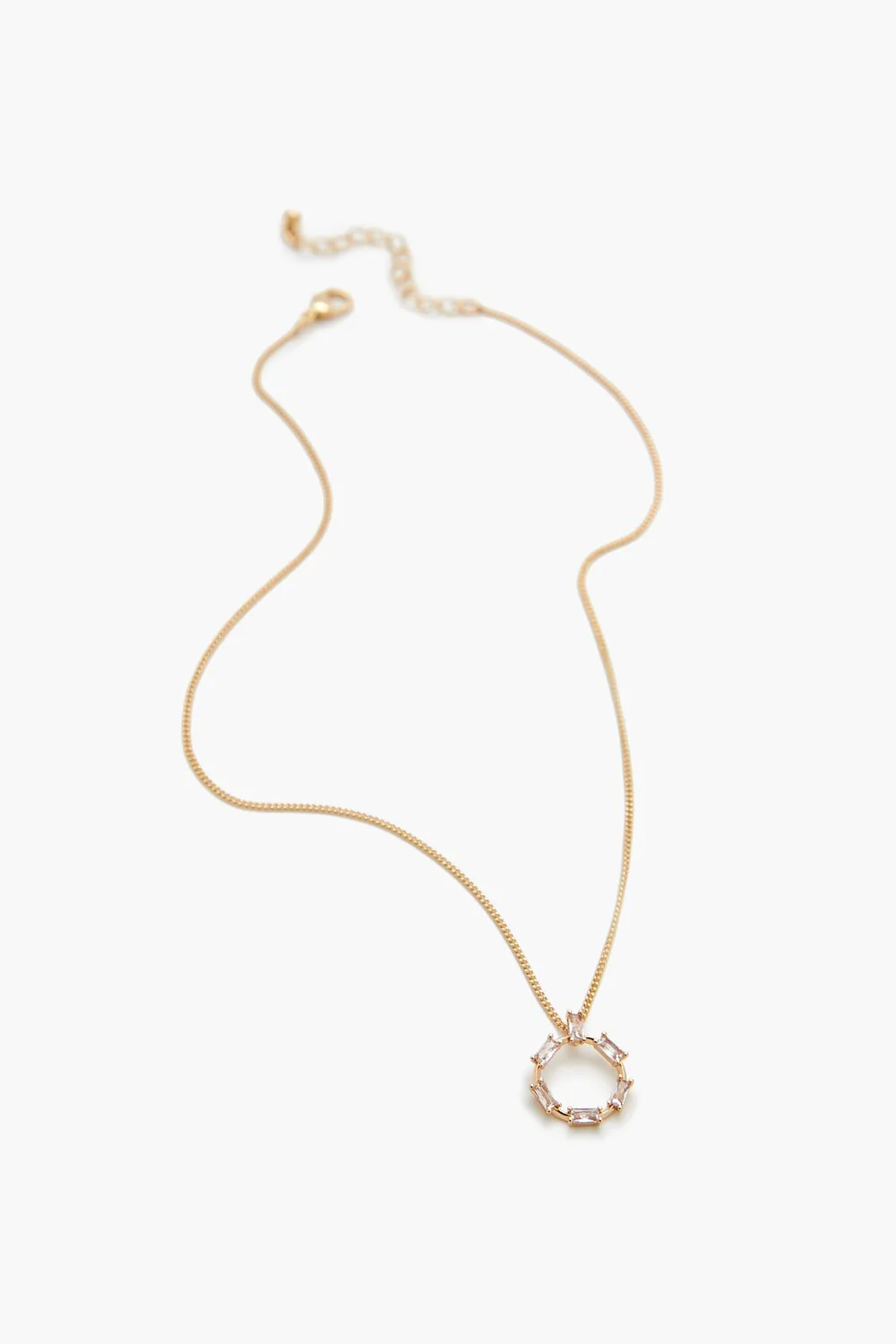 Faux Gem Hoop Charm Necklace - Image 3