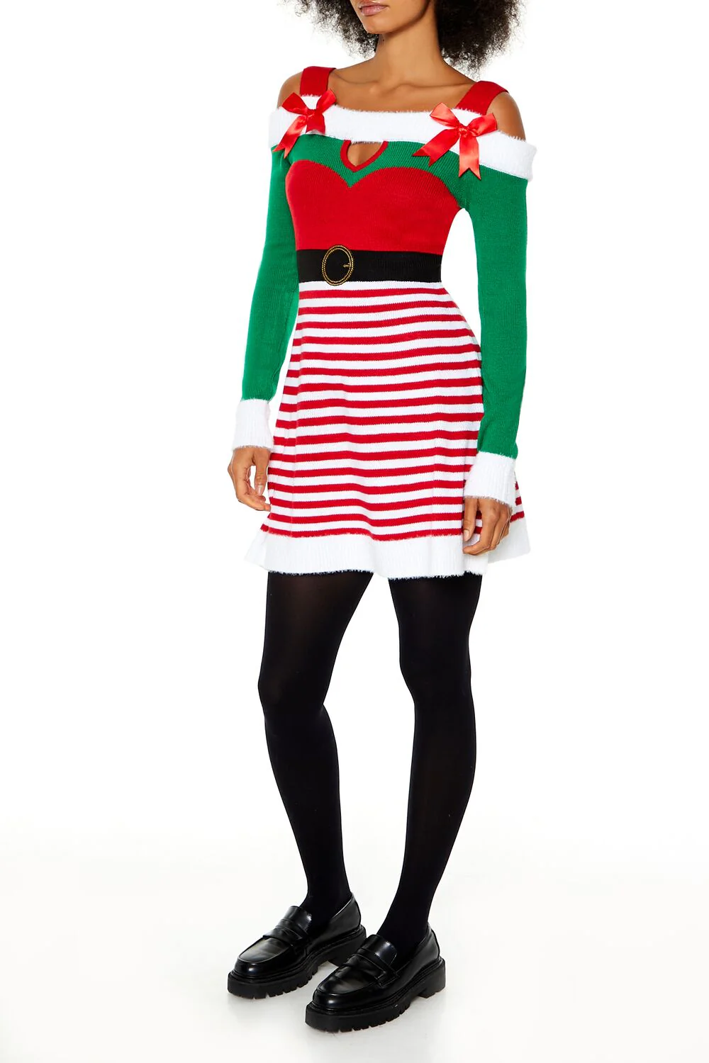 Striped Elf Mini Dress - Image 3