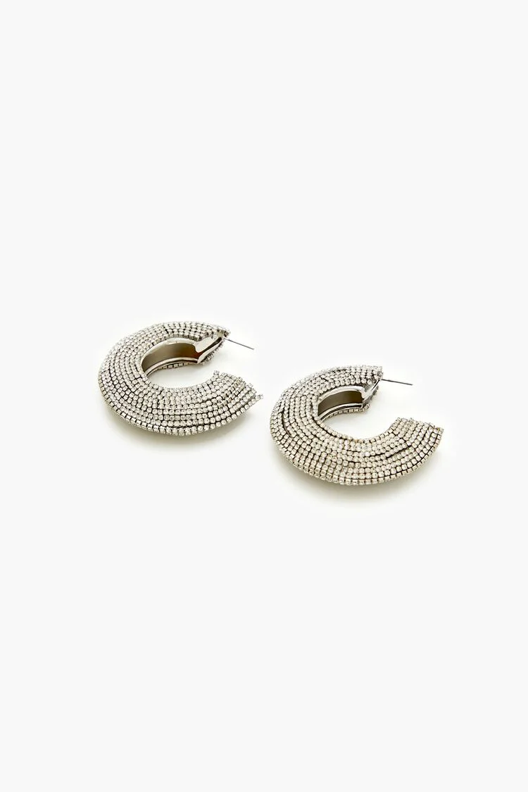 Rhinestone Hoop Earrings - Image 2