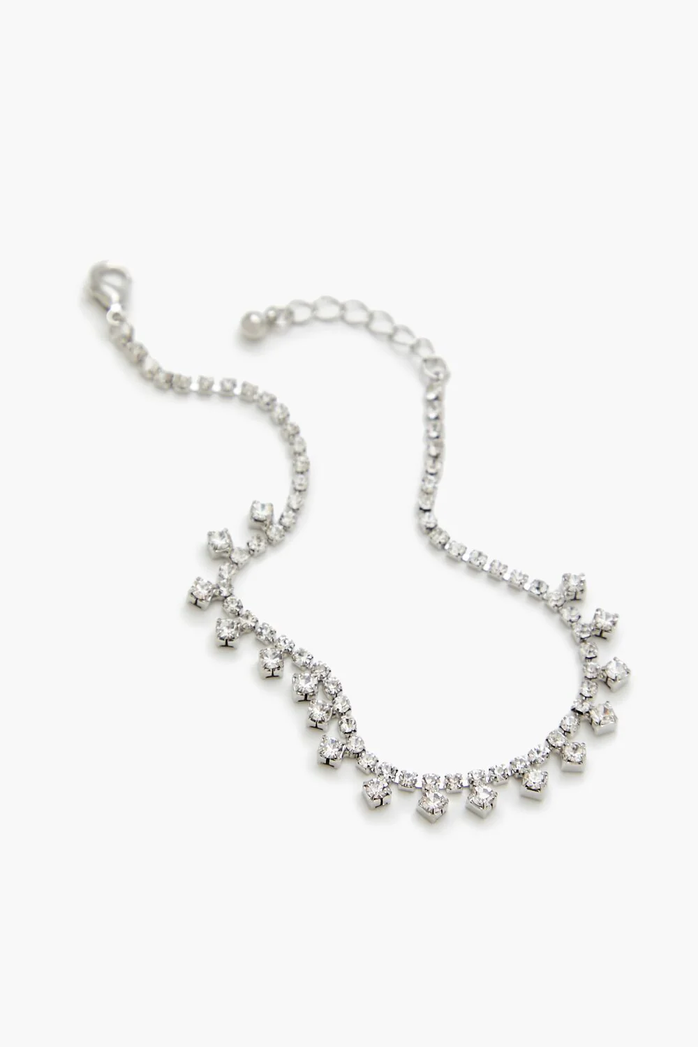 Rhinestone Box Chain Anklet - Image 3