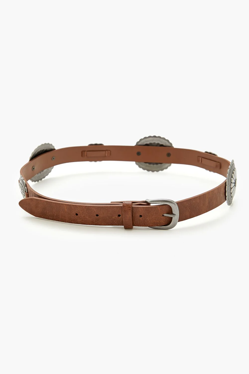 Etched Disc Faux Leather Belt - Image 2