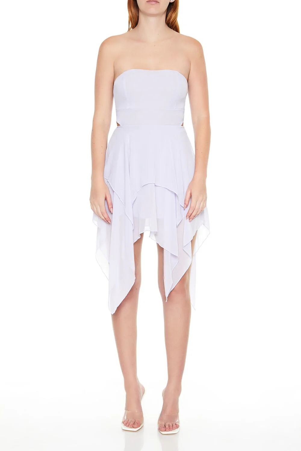 Handkerchief Strapless Mini Dress - Image 5