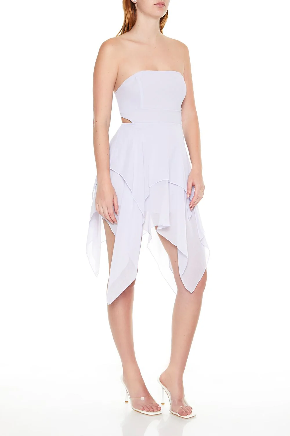 Handkerchief Strapless Mini Dress - Image 7