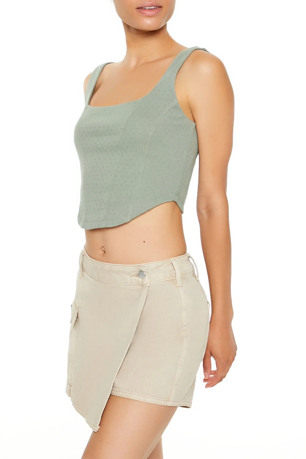 Pointelle Knit Crop Top - Image 9
