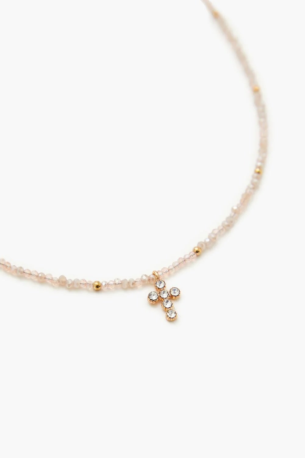 Beaded Cross Charm Necklace - Image 2