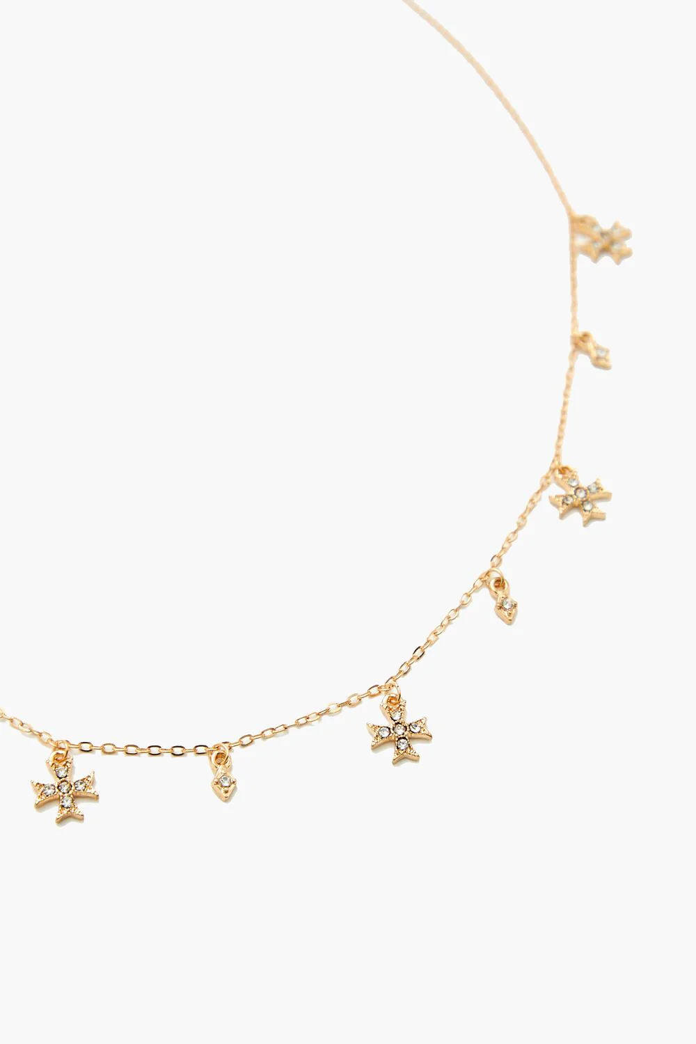 Rhinestone Cross Charm Necklace - Image 2