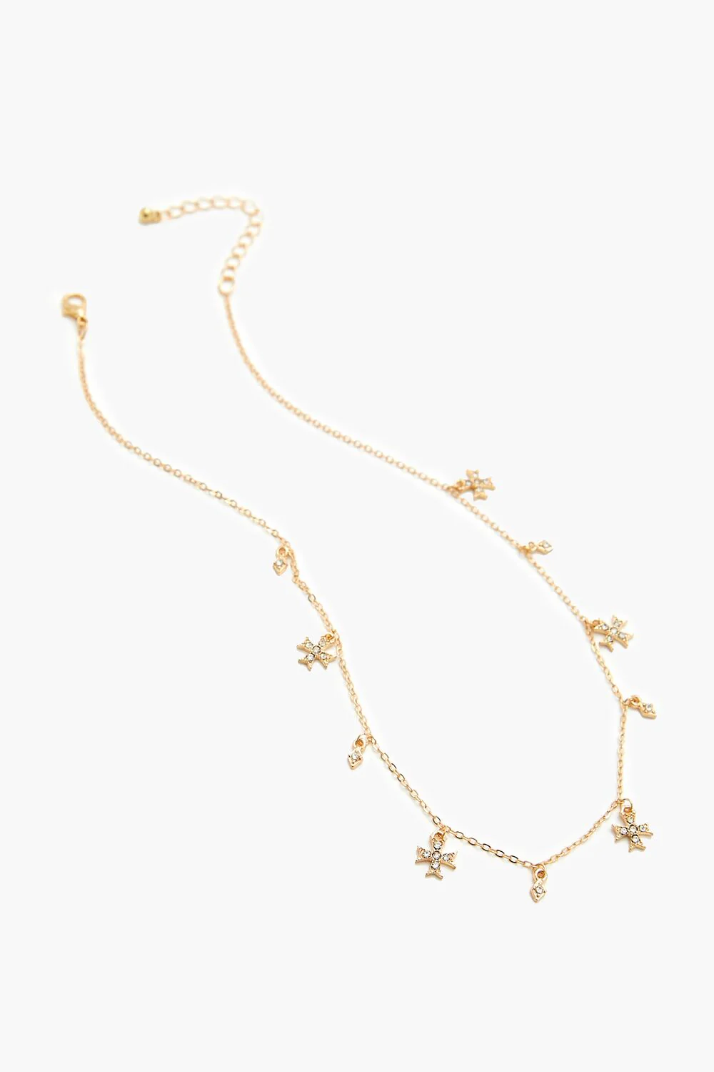 Rhinestone Cross Charm Necklace - Image 3