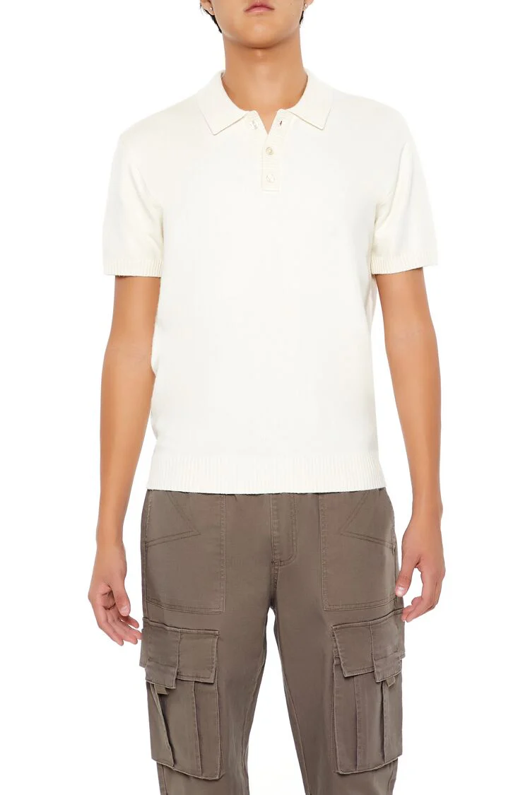 Sweater-Knit Polo Shirt - Image 14