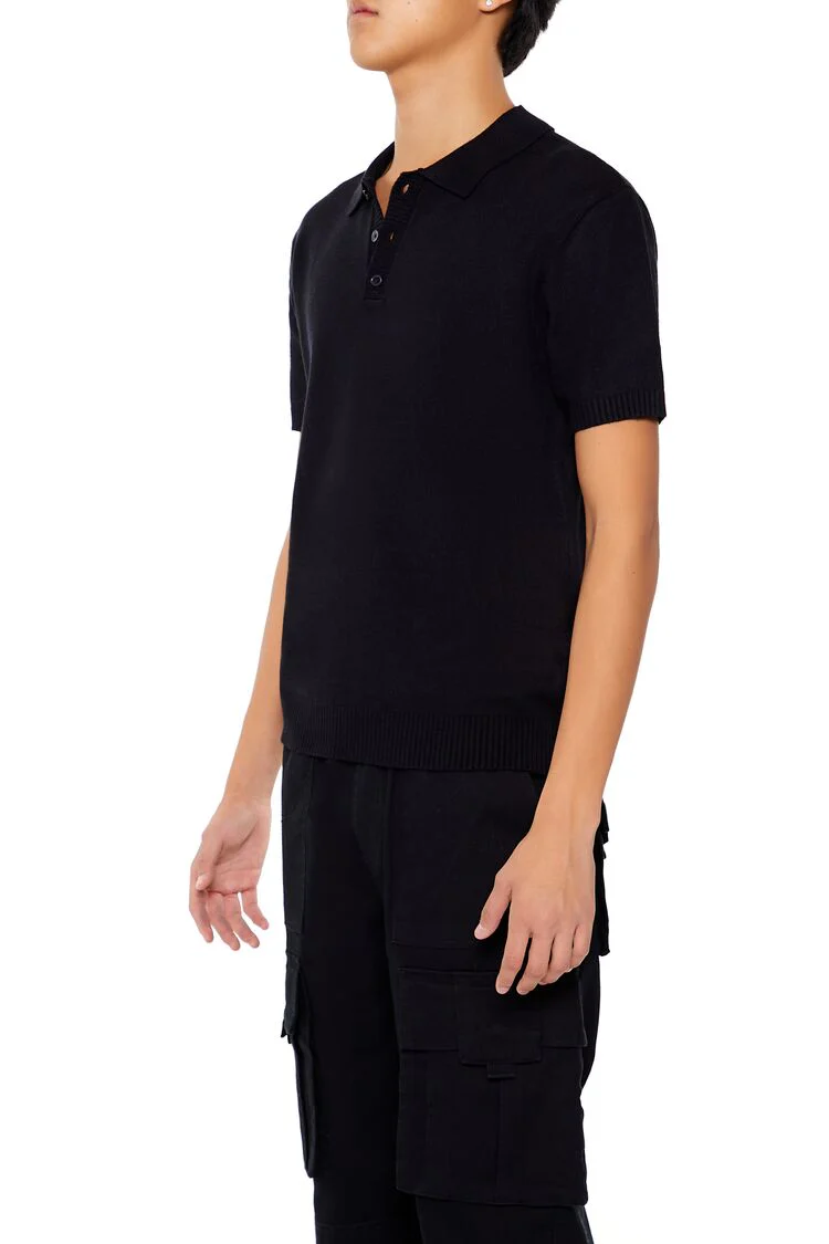 Sweater-Knit Polo Shirt - Image 3