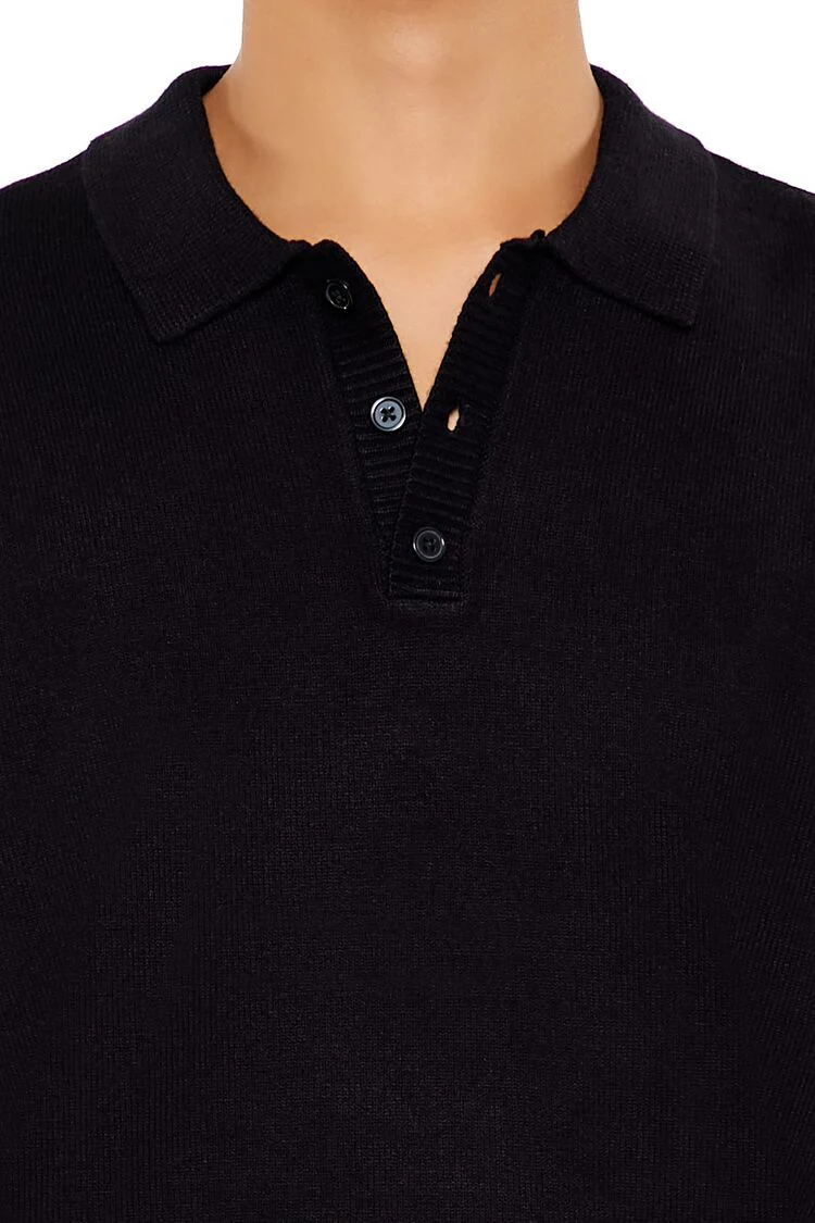 Sweater-Knit Polo Shirt - Image 5