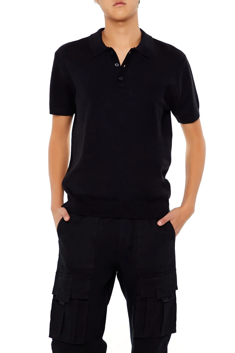 Sweater-Knit Polo Shirt - Image 7