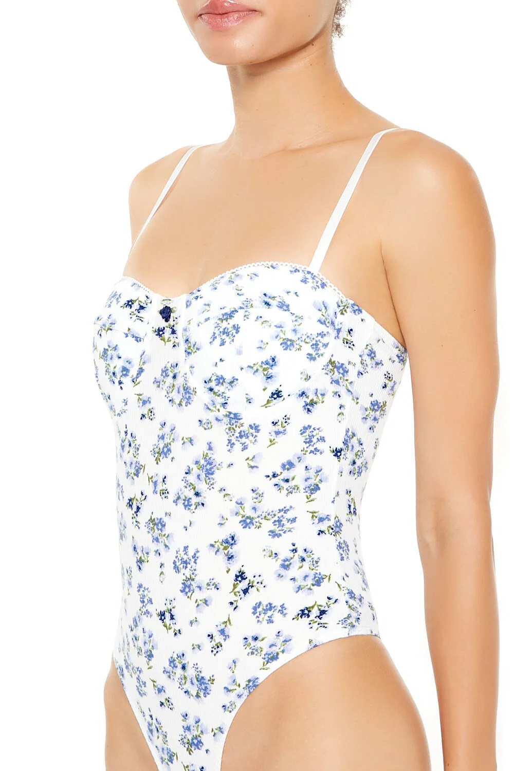 Floral Lingerie Thong Bodysuit - Image 2