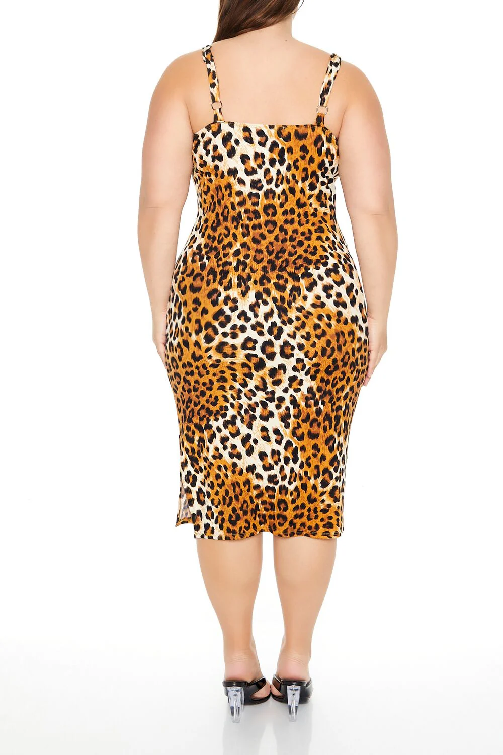 Plus Size Leopard Print Midi Dress - Image 3