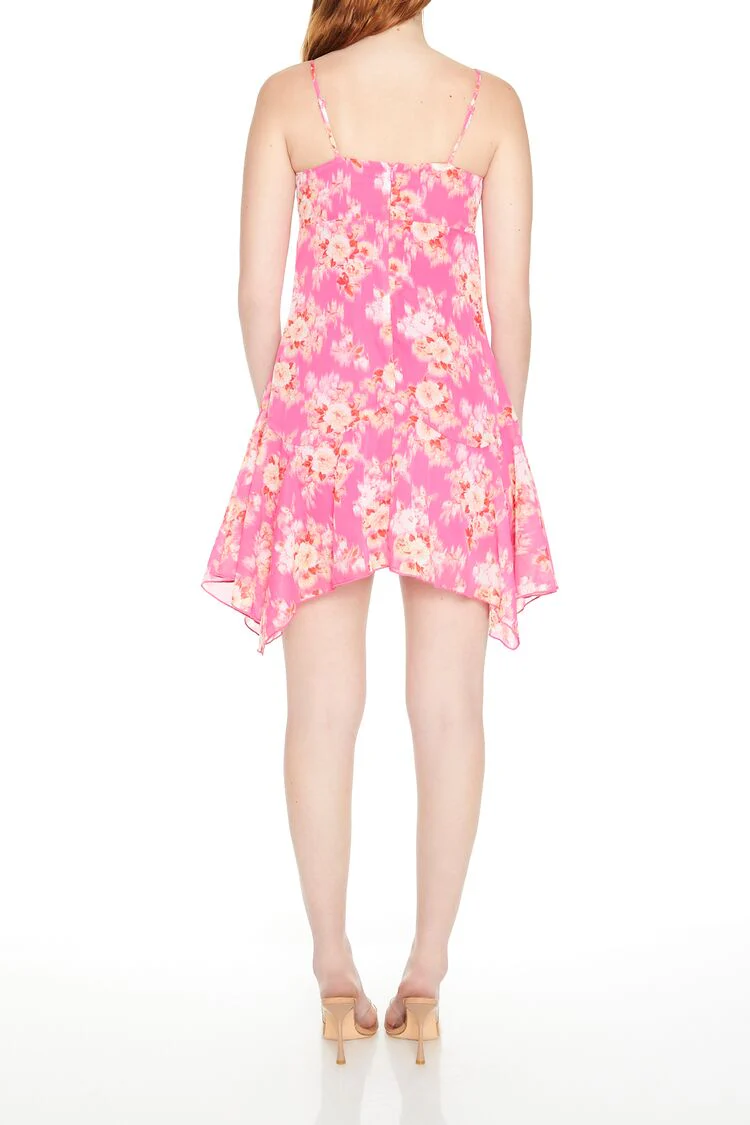 Floral Handkerchief Mini Dress - Image 5