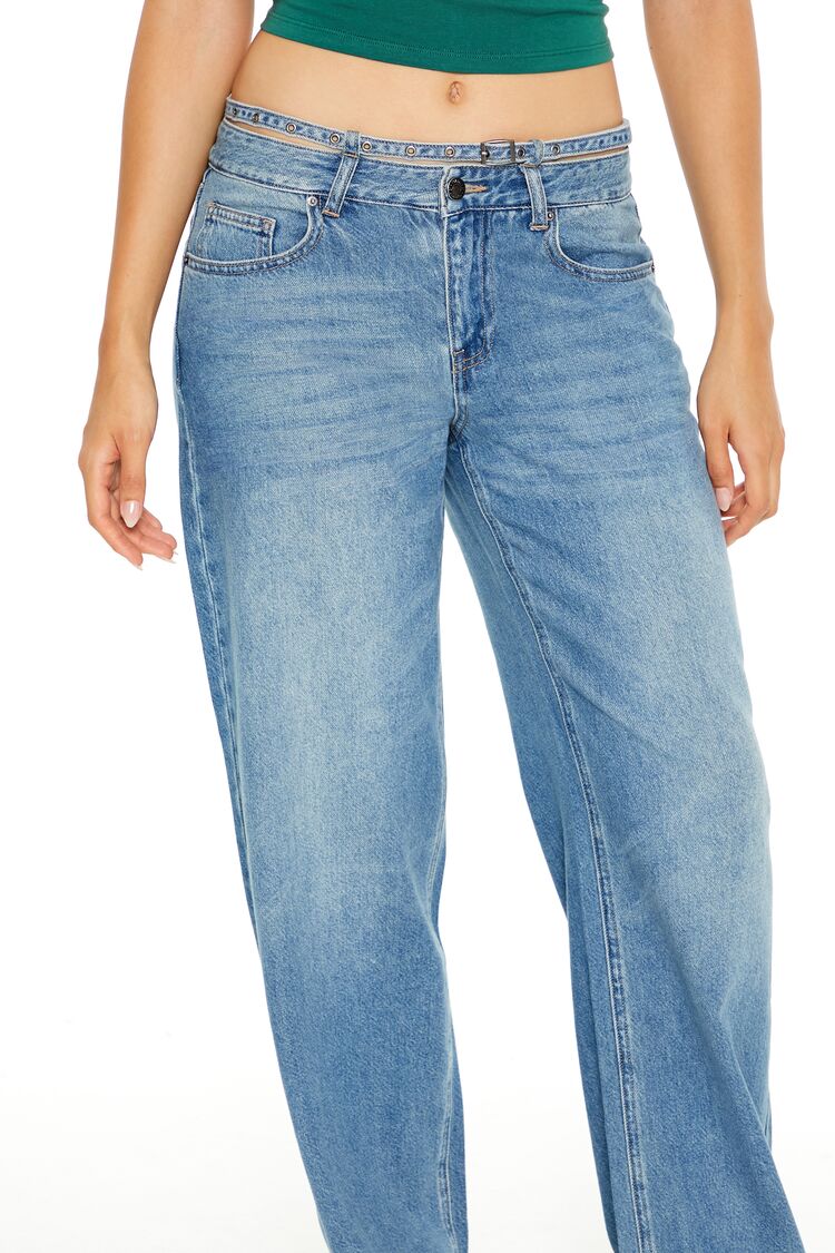 Belted Low-Rise Baggy Jeans - Image 5