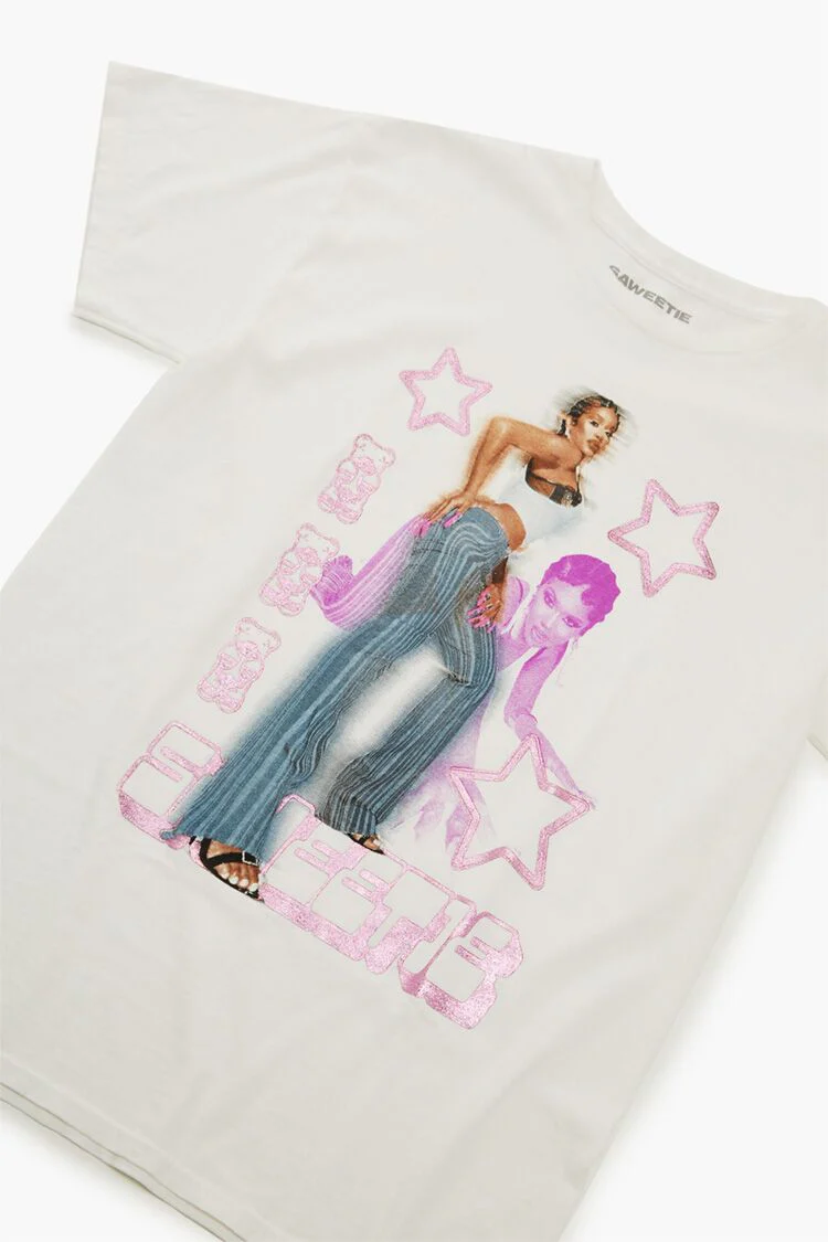 Shimmer Foil Saweetie Graphic Tee - Image 3