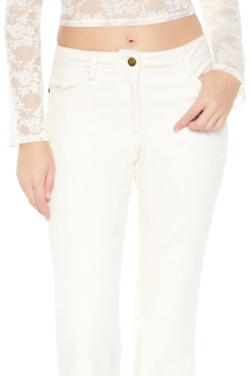 Corduroy Mid-Rise Flare Pants - Image 5
