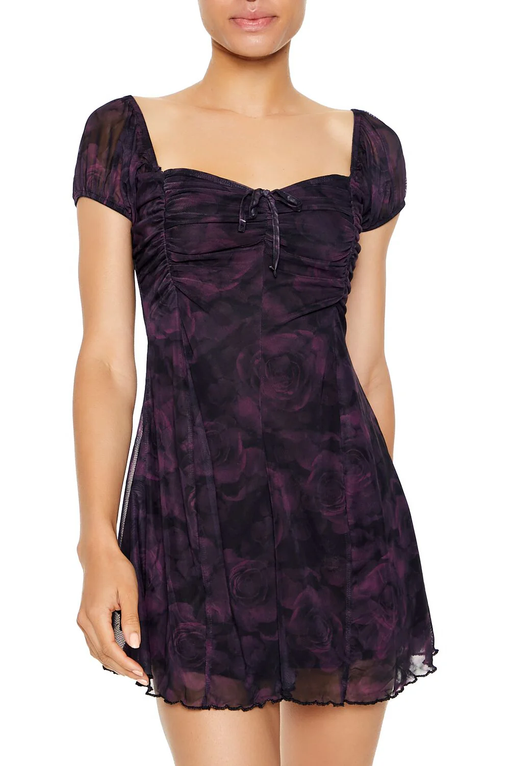 Ruched Floral Mini Skort Dress - Image 2