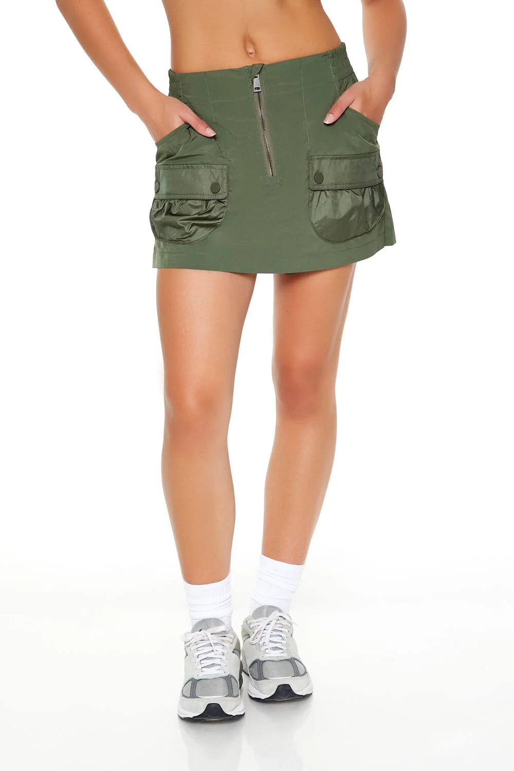 Active Zip-Up Cargo Skort - Image 7