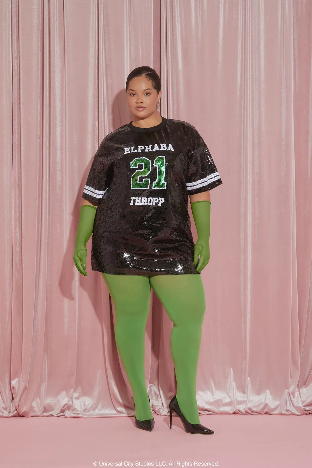 Plus Size Wicked Elphaba Mini Jersey Dress - Image 2