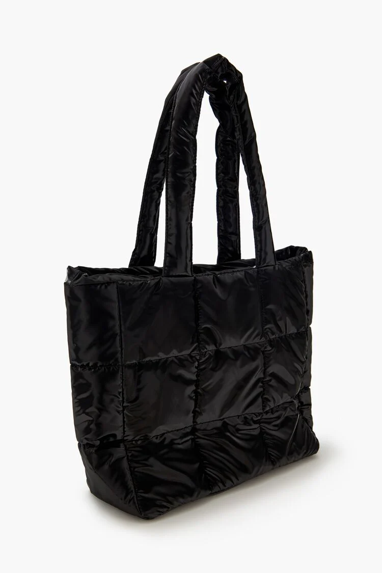 Quilted Faux Leather Tote Bag - Image 2