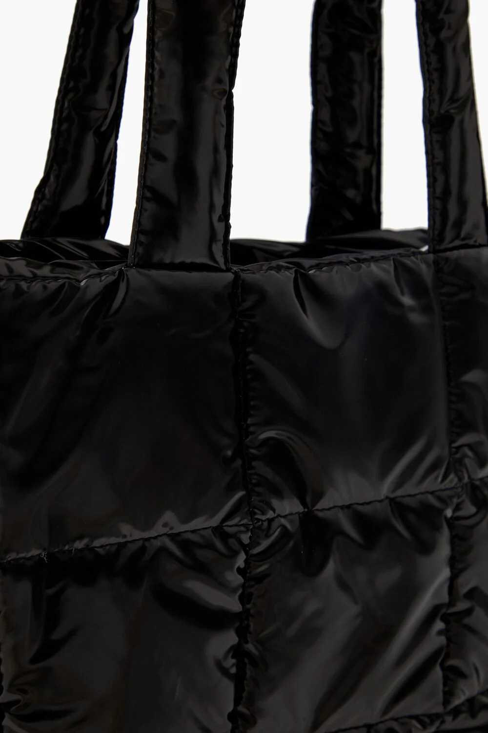 Quilted Faux Leather Tote Bag - Image 4