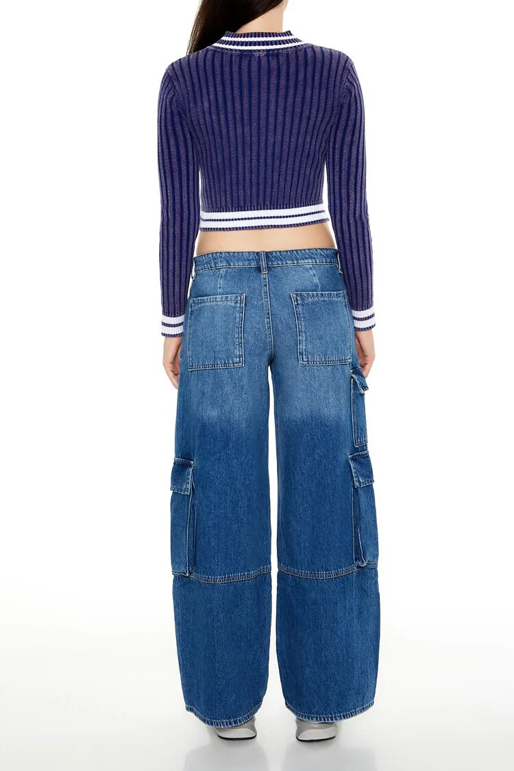 Low-Rise Wide-Leg Cargo Jeans - Image 4