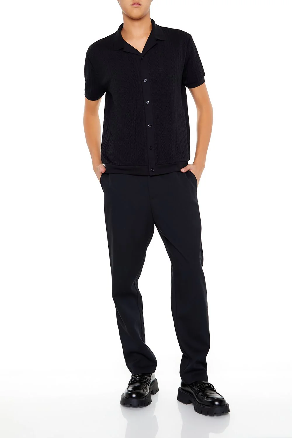 Cable Sweater-Knit Shirt - Image 2