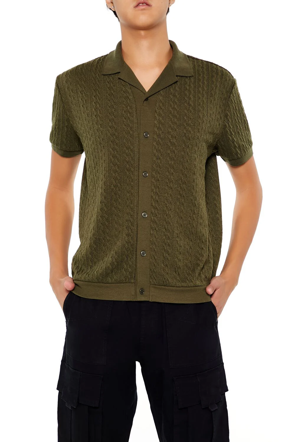 Cable Sweater-Knit Shirt - Image 6