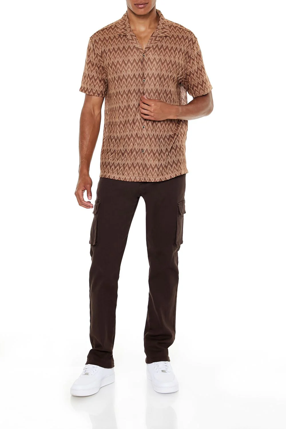 Chevron Textured Button-Front Shirt - Image 2