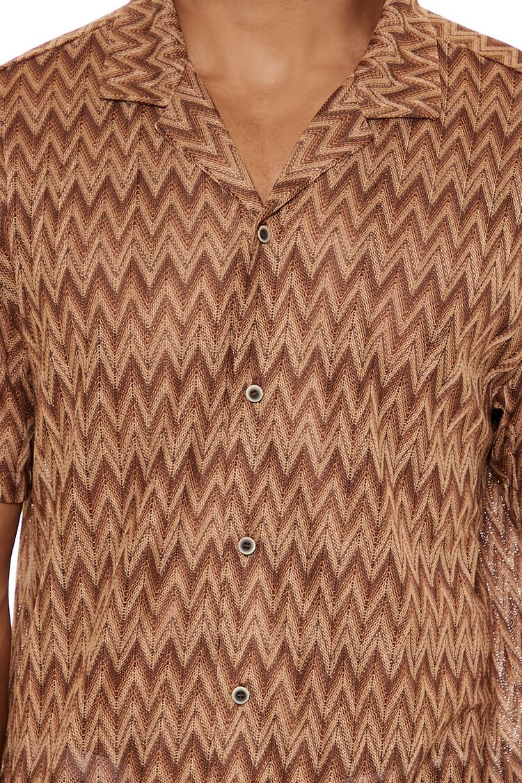 Chevron Textured Button-Front Shirt - Image 5