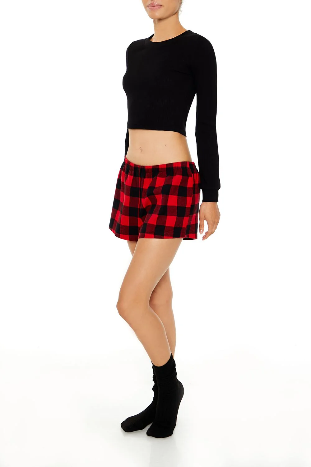 Buffalo Plaid Pajama Shorts - Image 3