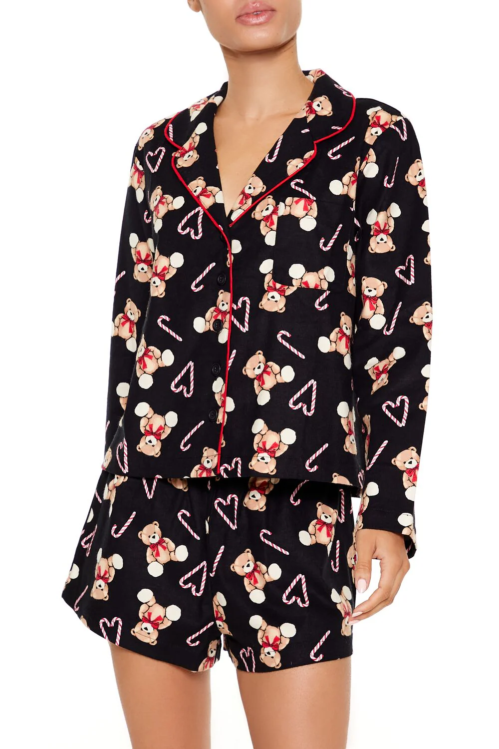 Teddy Bear Shirt & Shorts Pajama Set - Image 2