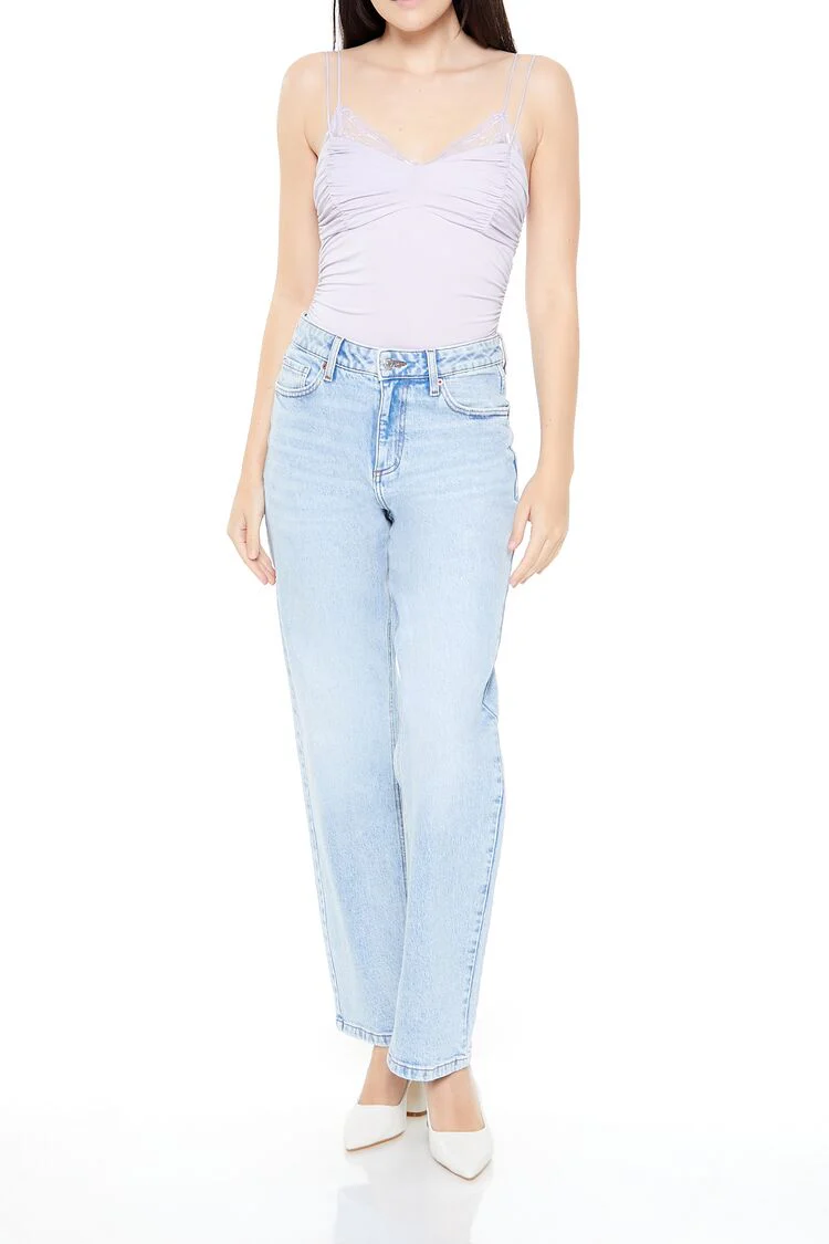 Lace-Trim Ruched Bodysuit - Image 6