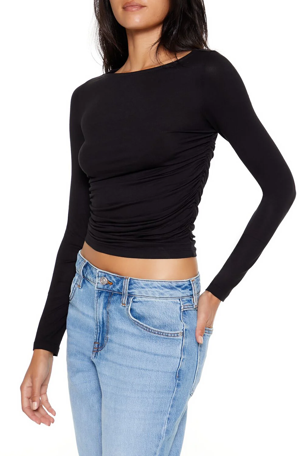 Ruched Boat Neck Top - Image 4