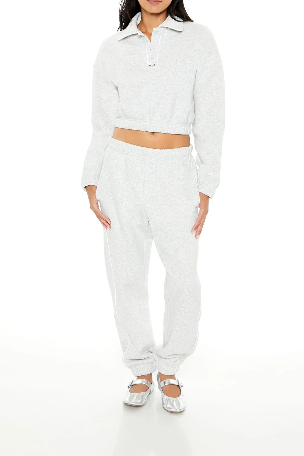 Cropped Fleece Rosette Pullover - Image 2