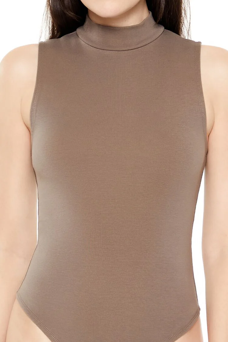 Mock Neck Thong Bodysuit - Image 3