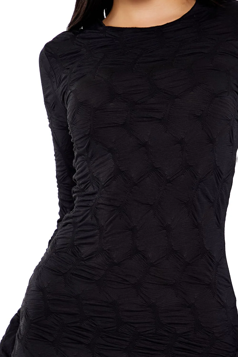 Textured Bell-Sleeve Mini Dress - Image 5