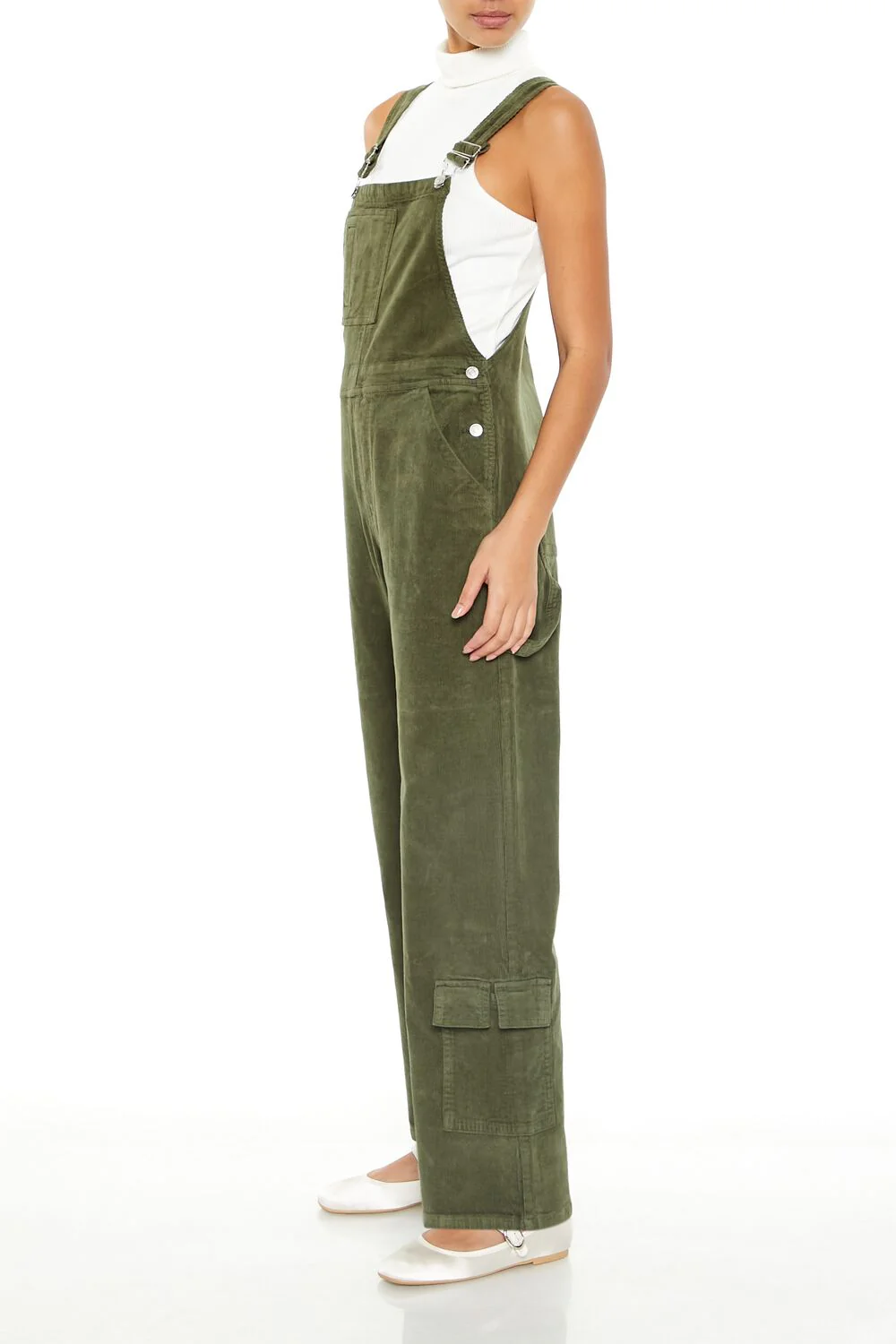 Corduroy Straight Cargo Overalls - Image 3