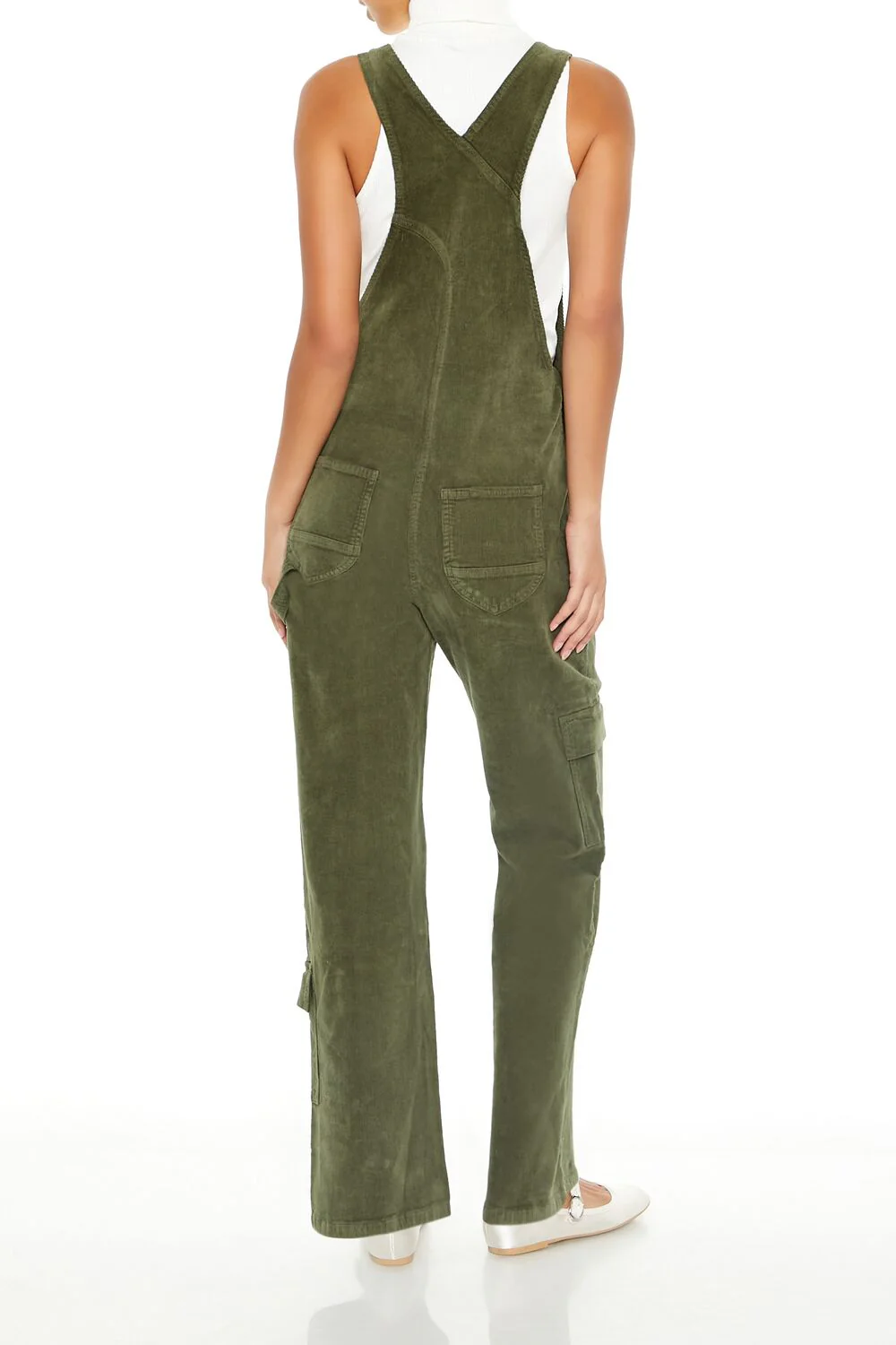 Corduroy Straight Cargo Overalls - Image 4