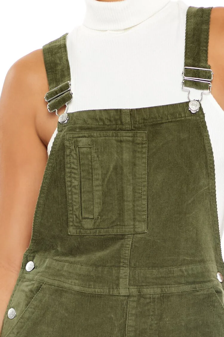 Corduroy Straight Cargo Overalls - Image 5