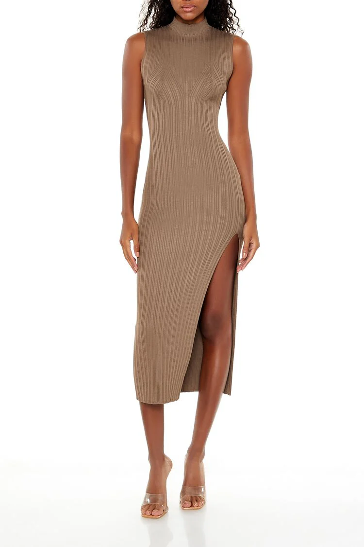 Mock Neck Midi Sweater Dress - Image 6