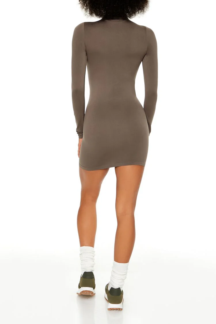 Mock Neck Bodycon Mini Dress - Image 4